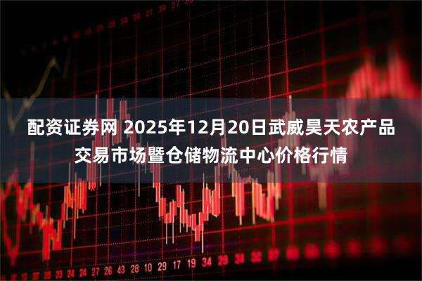 配资证券网 2025年12月20日武威昊天农产品交易市场暨仓储物流中心价格行情